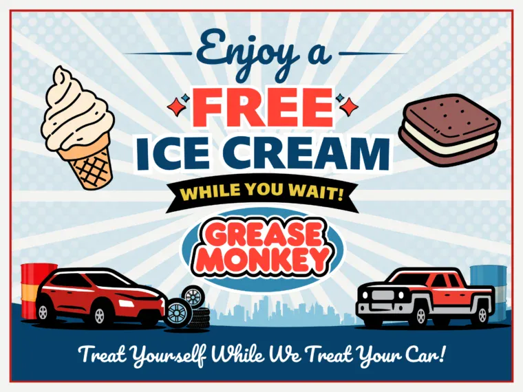 Grease Monkey Free Ice Cream