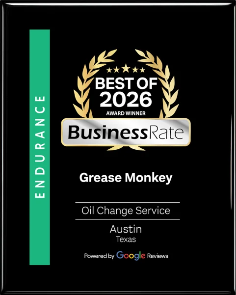 One award for Grease Monkey 1404 2026 Best of BusinessRate plaque